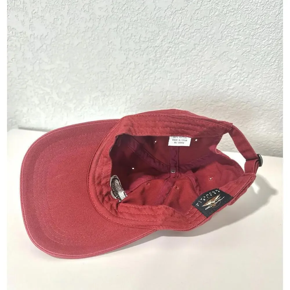Prairie Mountain White Fish Montana Embroidered Red Adjustable Baseball Hat